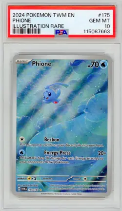 Phione 175/167 PSA 10 Illustration Rare Twilight Masquerade Pokemon Card TCG - Image 1