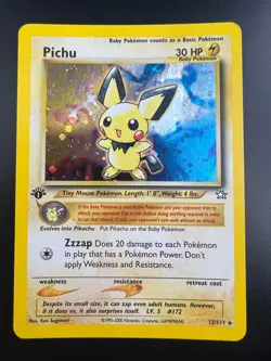 Pichu - 12/111 - Pokemon Neo Genesis 1st Edition Holo Rare Card WOTC NM - Image 1