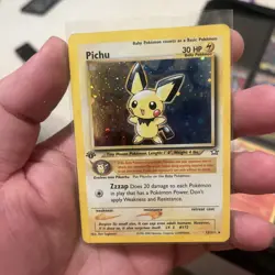 Pokemon Pichu TCG Neo Genesis Holo Rare Card 12/111 1st Edition - Image 1