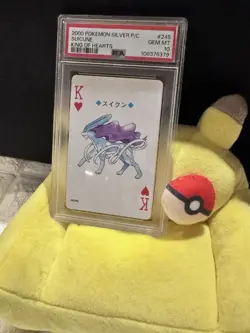 2000 POKEMON SILVER VERSION PLAYING CARDS 245 SUICUNE KING OF HEARTS PSA10 - Image 3