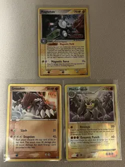 3X Lot of Pokemon Cards (Machamp/Magnetos/Groudon - Image 1