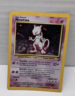 Pokemon Mewtwo Holo Rare Base Set 2 10/130 2000 English TCG Card - Image 1