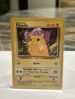 Pokemon Pikachu Base Set 1999 Vintage Yellow Cheeks, Regular Common Card 58/102 - Image 1