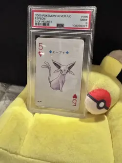 Espeon 2000 Pokemon Silver Version Playing Cards #196A 5 Of Hearts PSA 9 - Image 3