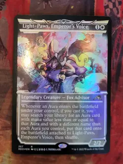 MTG Card: Light-Paws, Emperor's Voice (Kamigawa: Neon Dynasty) SHOWCASE FOIL - Image 1