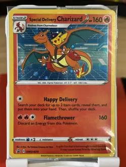 Special Delivery Charizard Pokemon Center Promo Card Holo (SWSH075) - SEALED - Image 1