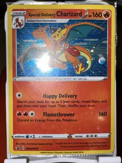 Special Delivery Charizard Pokemon Center Promo Card Holo (SWSH075) - SEALED - Image 2