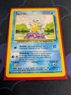 Squirtle 63/102 Base Set Pokemon Card TCG WOTC Pokemon Trading Card Game NM - Image 2