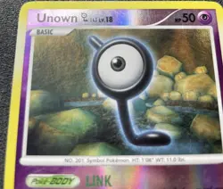 Unown L 91/106 Common Reverse Holo Card Diamond & Pearl MP / HP Print Line Error - Image 2