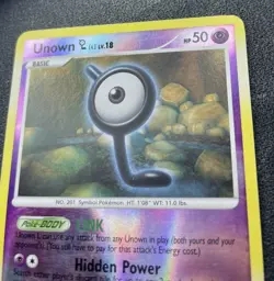 Unown L 91/106 Common Reverse Holo Card Diamond & Pearl MP / HP Print Line Error - Image 4