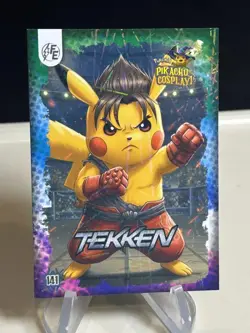 Tekken Holo Pikachu Cosplay Set 2025 Pokemon Chase Card #141 ZL13 - Image 1