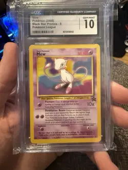 CGC 10 Mew 2000 Black Star Promos 8 Pokemon League Pokemon Card NON HOLO - Image 1