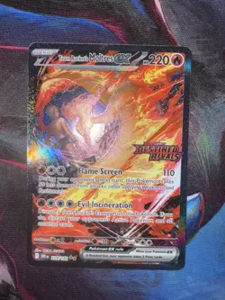 Pokemon TCG Team Rockets Moltres EX Destined Rivals Card 229/182 SIR Stamped - Image 1