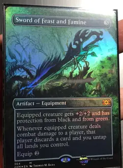 [1x] Sword of Feast and Famine Borderless Foil Nm Double Masters English - Image 1