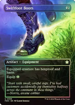 Swiftfoot Boots Foil Borderless Foundations NM MTG - Image 1