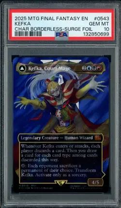 2025 MTG Final Fantasy EN Borderless Surge Foil #0543 Kefka PSA 10 GEM MINT - Image 1