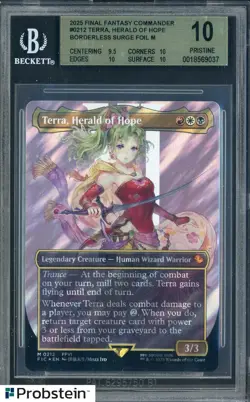 2025 Final Fantasy MTG Borderless Surge Foil #0212 Terra Herald of Hope BGS 10 - Image 1