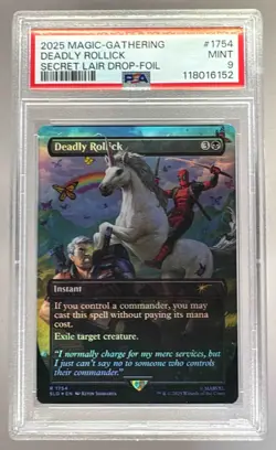 Deadly Rollick Deadpool 2025 Magic: The Gathering #1754 Secret Lair Foil PSA 9 - Image 1