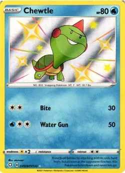 Pokemon TCG Shining Fates Baby Shiny Vault Holo Rare Chewtle SV028/SV122 NM - Image 1