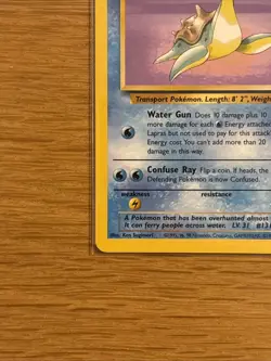 Pokemon TCG Lapras 25/62 Fossil Unlimited Non-Holo Rare WOTC Vintage LP - Image 5