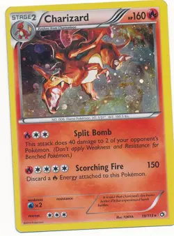 2013 POKEMON LEGENDARY TREASURES RARE COSMOS HOLO FOIL CHARIZARD #19/113 - Image 1