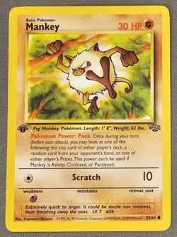 Mint/NM - Mankey - 55/64 - 1st Edition - Jungle - Pokemon Card - Image 1