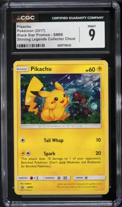 2017 Pokemon Sun Moon Pikachu Promo Shining Legends Collector Chest HOLO - CGC 9 - Image 2