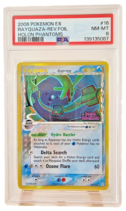 2006 Pokemon EX Holon Phantoms Rayquaza-Reverse Holo Foil #16 PSA NM-MT 8 - Image 1