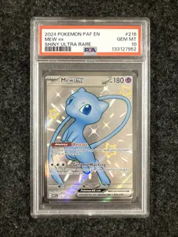 PSA 10 Mew ex 216/091 SV: Paldean Fates Shiny Ultra Rare Pokemon TCG - Image 1