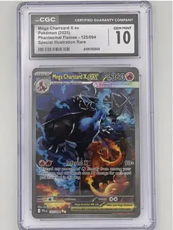 Mega Charizard X ex SIR 125 - 2025 Pokemon Phantasmal Flames - CGC 10 Gem MINT - Image 1