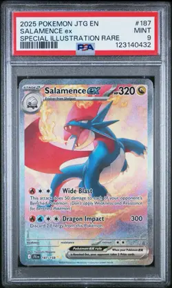 2025 Pokemon SV Journey Together #187 Salamence Ex SIR PSA 9 - Image 1