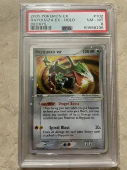 💥Rayquaza EX Holo Rare #102/107 2005 Pokemon EX Deoxys PSA 8 - Image 1
