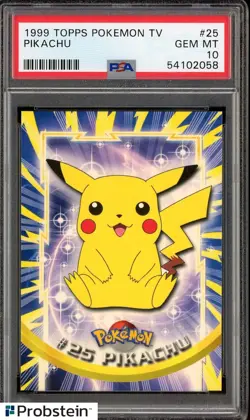 1999 Topps Pokemon TV #25 Pikachu PSA 10 GEM MINT - Image 1