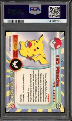 1999 Topps Pokemon TV #25 Pikachu PSA 10 GEM MINT - Image 2