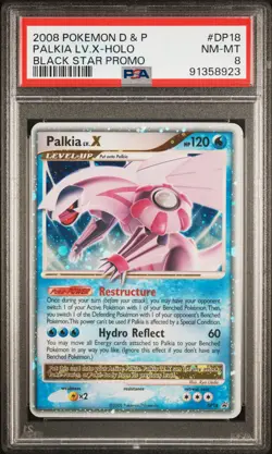 2008 POKEMON DIAMOND & PEARL BLACK STAR PROMO #DP18 PALKIA LV.X-HOLO PSA 8 - Image 1