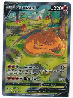 2022 POKEMON SWORD & SHIELD BLACK STAR PROMO CHARIZARD V #SWSH260 MINT - Image 1
