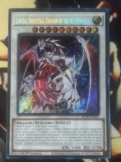 Yugioh Lancea, Ancestral Dragon Of The Ice Mountain BLTR-EN005 Secret Rare NM - Image 1