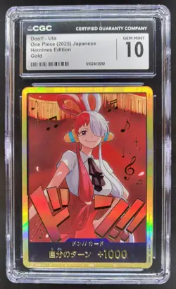 2025 ONE PIECE CCG JAPANESE DON!! UTA GOLD HEROINES EDITION GOLD CGC 10 D PT - Image 1
