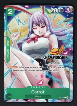One Piece TCG Carrot P-070 CS CHAMPIONSHIP FINALIST TEXTURED PACK PROMO - Image 1