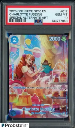 2025 One Piece P10 EN Special Alternate Art #012 Charlotte Pudding PSA 10 - Image 1