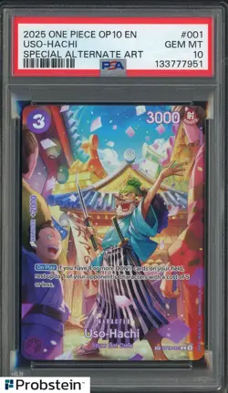 2025 One Piece OP10 EN Special Alternate Art #001 Uso-Hachi PSA 10 GEM MINT - Image 1