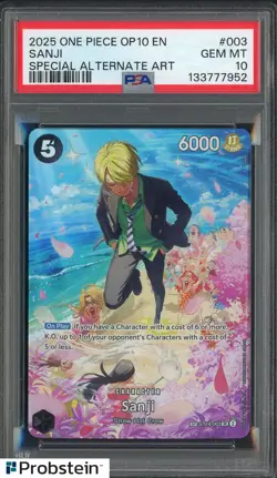 2025 Sanji ST14-003 SP Alt Art One Piece TCG Royal Blood OP10 ENGLISH PSA 10 - Image 1