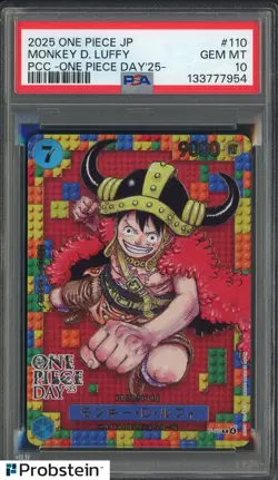 2025 One Piece JPN PCC One Piece Day '25 #110 Monkey D. Luffy PSA 10 GEM MINT - Image 1