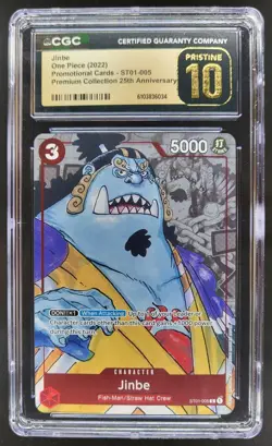2022 ONE PIECE CCG JINBE 25TH ANNIVERSARY ST01-005 CGC 10 PRISTINE E PT - Image 1