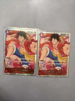 (2) MONKEY D LUFFY 2022 One Piece Japanese TCG CCG Rare op01-024 Foil Holo SR - Image 1