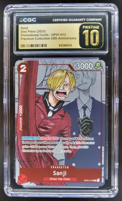 2022 ONE PIECE CCG SANJI PROMO 25TH OP01-013 CGC 10 PRISTINE C PT - Image 1
