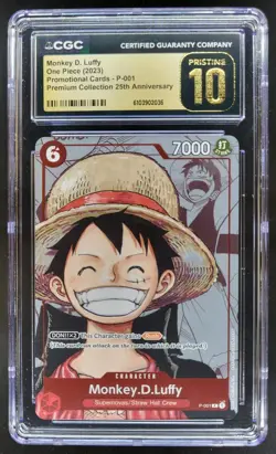 2023 ONE PIECE CCG MONKEY D. LUFFY PROMO P-001 25TH CGC 10 PRISTINE E PT - Image 1