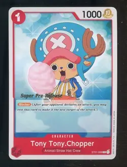 Auction #1 One Piece EN ST01-006 Super Pre-Release Tony Tony Chopper - Image 1