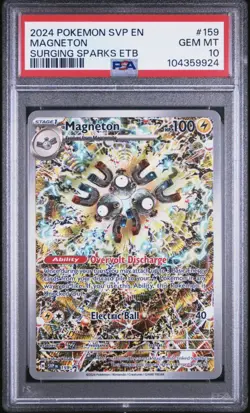 2024 POKEMON SVP EN-SV BLACK STAR PROMO #159 MAGNETON PSA 10 - Image 1