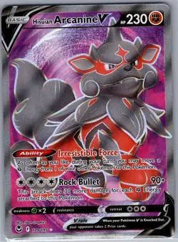 Hisuian Arcanine V (Full Art) 179/195 SWSH12: Silver Tempest - Pokemon Card - NM - Image 1
